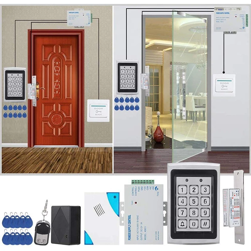 TZF005-04 RFID Клавиатура система контроля доступа Комплект Дверной замок 125 кГц EM