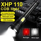 Самая мощная светодиодная вспышка светильник xhp110 11core фонарь cob светильник светодиодный тактический вспышки светильник xhp100 usb перезарядка 18650 зум охотничий led-светильник