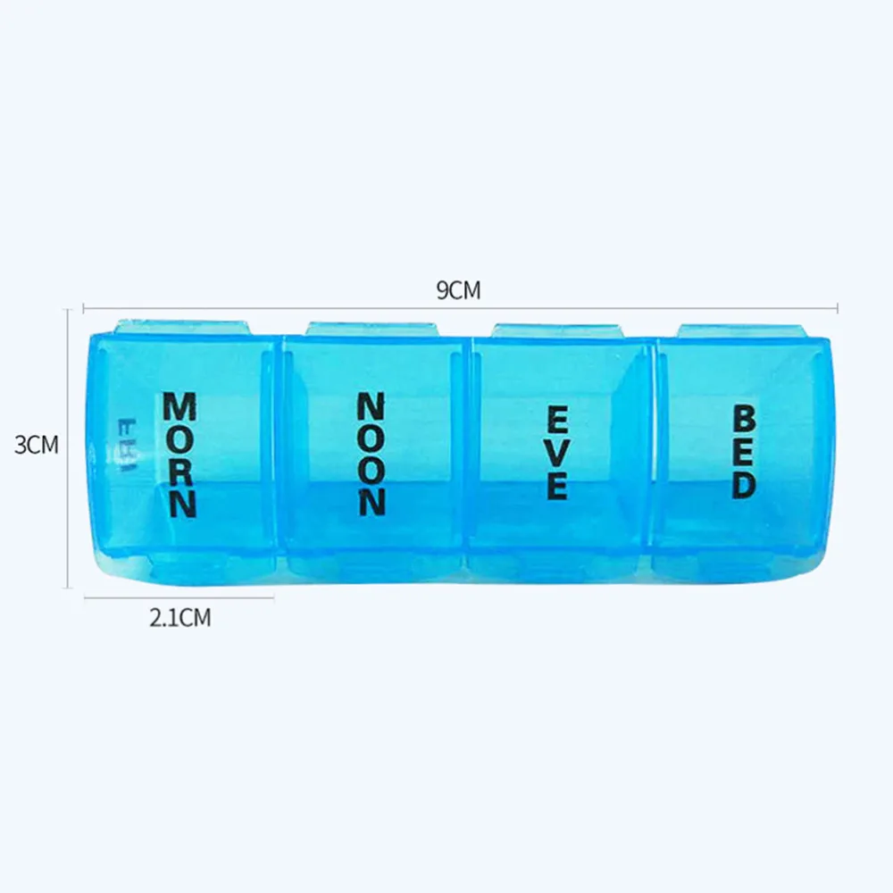 

7PCS Pill Box Organiser Portable Dispensing Colorful 28 Grid Pill Boxes Mini Pill Boxes Medicine Pill Tablet Storage Sub-box