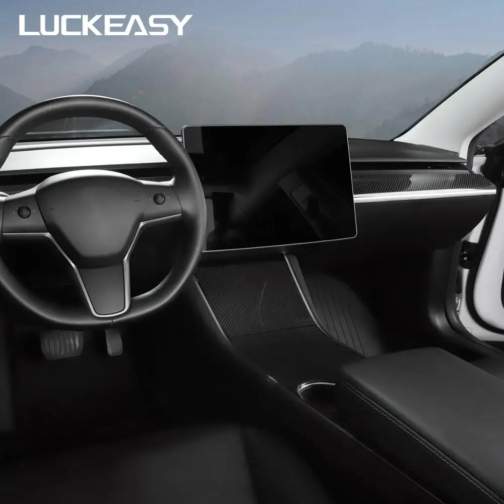 LUCKEASY для Tesla модель 3- Автомобильный Центральный контроль истинное углеродное волокно приборная панель