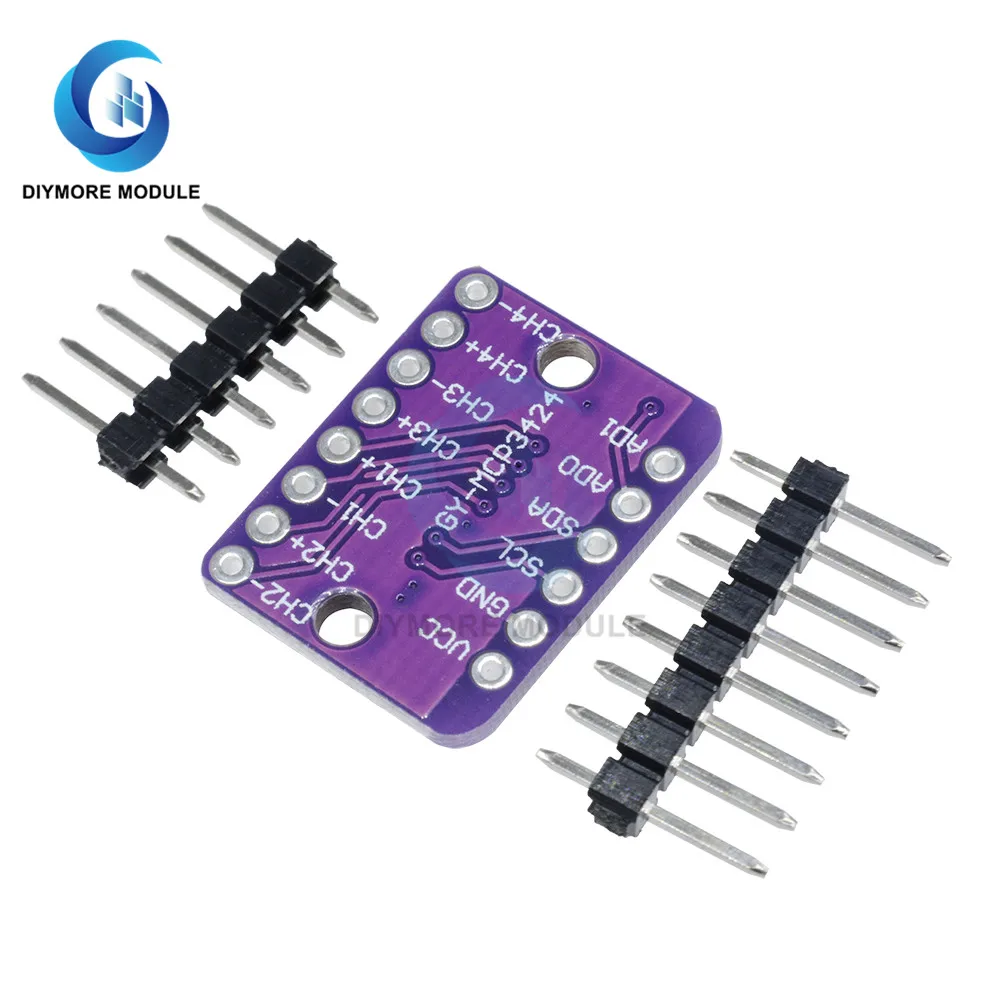 MCP3424 ADC Дельта-Сигма аналого-цифровой преобразователь низкий уровень шума