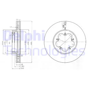 

DELPHI BG4007 на тормозном диске MIRROR TRANSIT V347 0614 O,CEKER с воздушным охлаждением OLCU: (280 × 28)