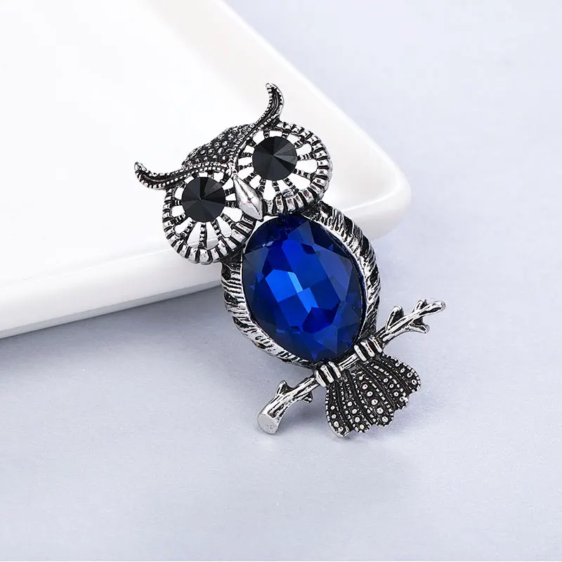 MAIKALE с украшением в виде синих кристаллов и брошью форме Совы изделия жемчугом