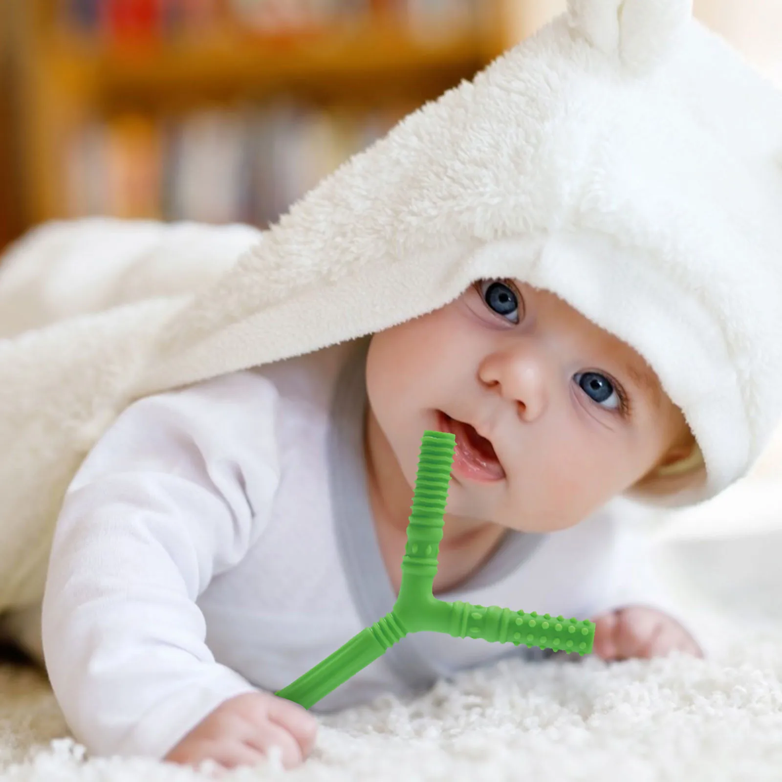

Baby Silicone Hollow Teething Tube Baby Chew Toy Anti-Eating Hand Molar Stick
