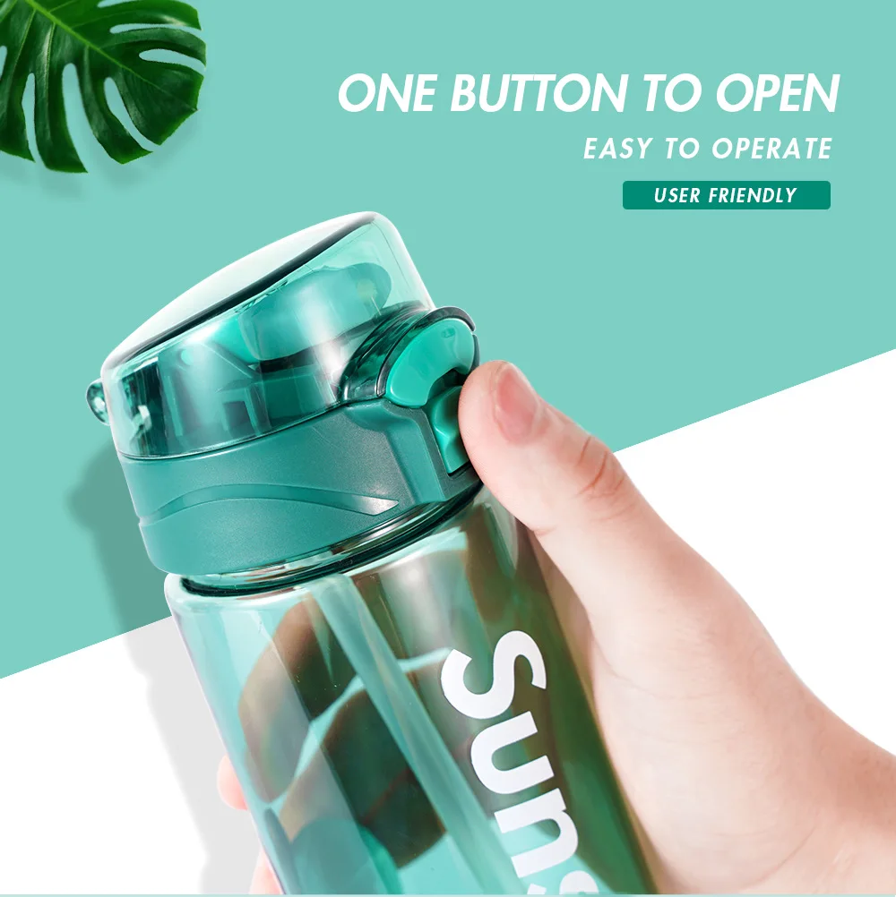 550ml Sports cup BPA Free Tritan Cup creative fitness outdoor Straw sports kettle water bottles Direct Drinking With Lid | Дом и сад