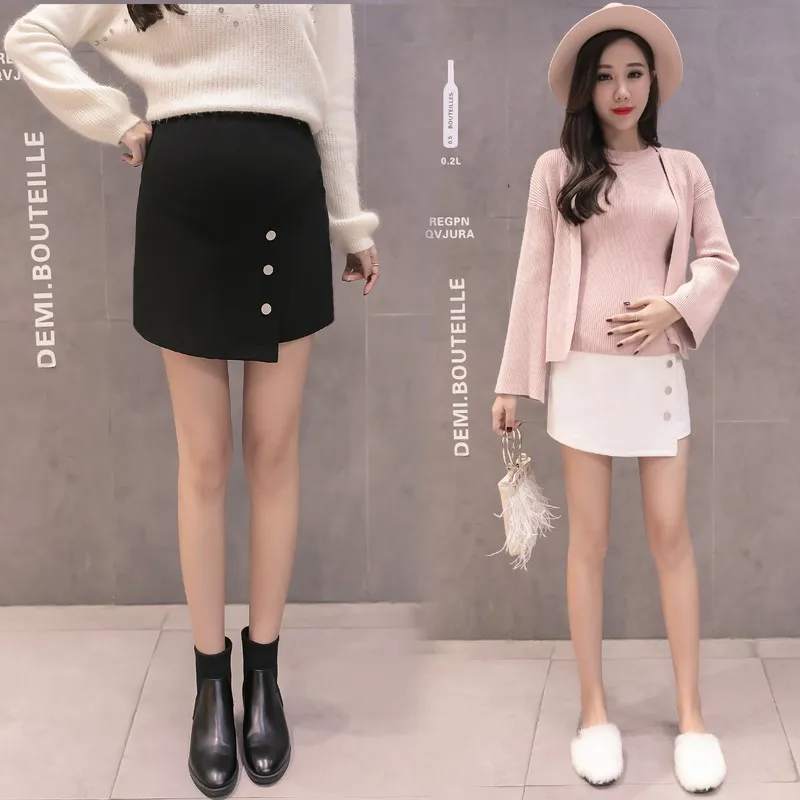 Autumn Fashion Maternity Skirts Winter Korean High Waist Belly Skirts for Pregnant Women Office Ladies Pregnancy Wear skirt