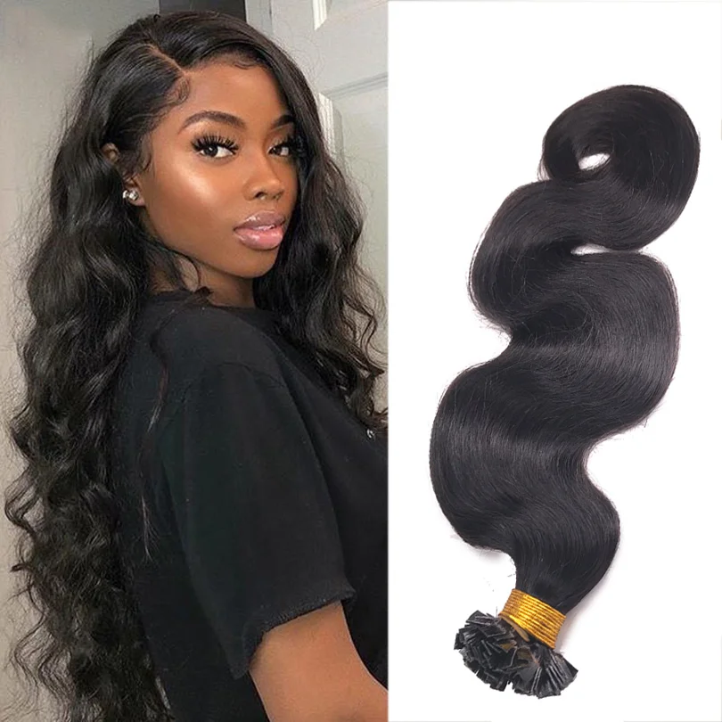 

Наращивание волос с плоскими наконечниками предварительно скрепленные бразильские волнистые волосы Remy наращивание волос 1 г/локон машинно...