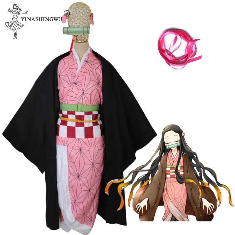Аниме демон убийца для мужчин и женщин Косплей Костюм Kimetsu no Yaiba Kamado Tanjirou Nezuko Agatsuma