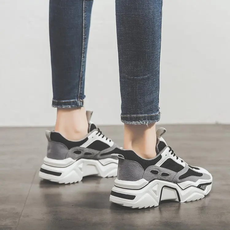 Pantshoes удобные дышащие сетчатые тренажеры, не сужающиеся книзу женские Сникеры на платформе 5 см Повседневная Женская прогулочная обувь