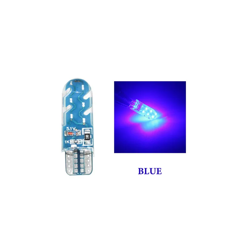 Синий 2 шт. T10 w5w Автомобильный светодиодный лампы 194 w5w 12SMD со стробоскопической вспышкой для Canbus без ошибки силиконовый светодиодный светильник разрешение на парковку номерного знака КУПОЛ 12V - Испускаемый цвет: Синий