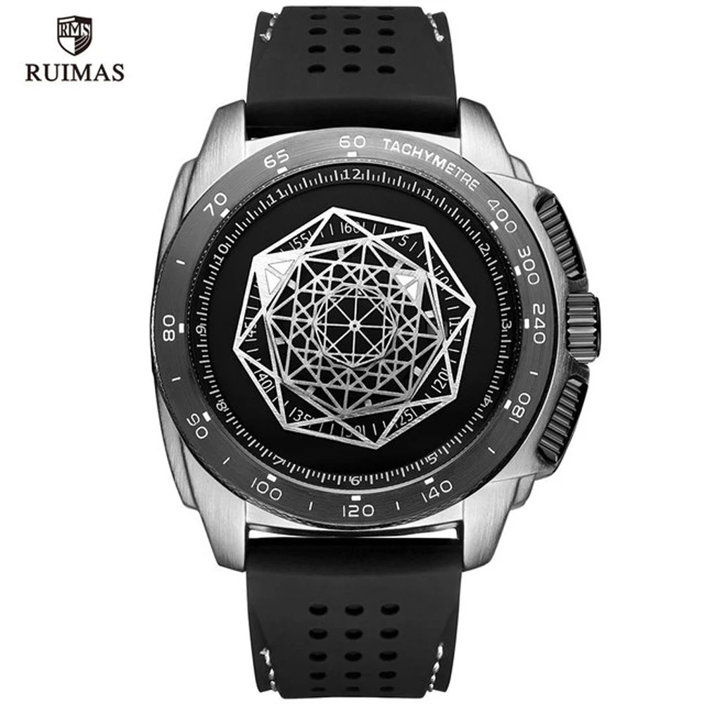 

RUIMAS Silicone Strap Quartz Watches Fashion Man Watch Causal Sports Army Wristwatch Relogios Masculino Clock Siliver
