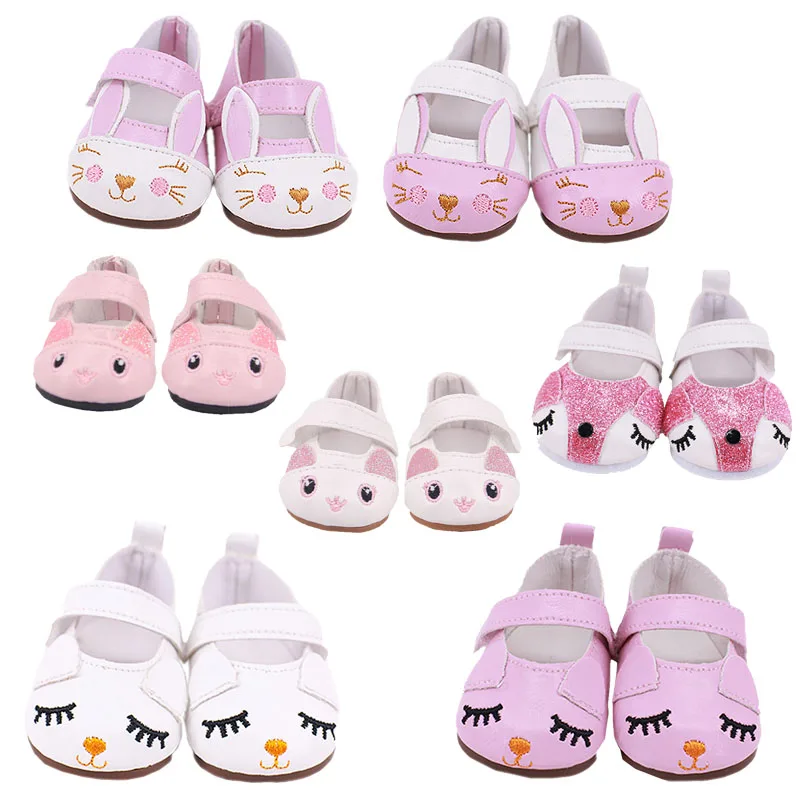 Туфли для кукол розовые и белые на липучке 18 дюймов 43 см | Игрушки хобби