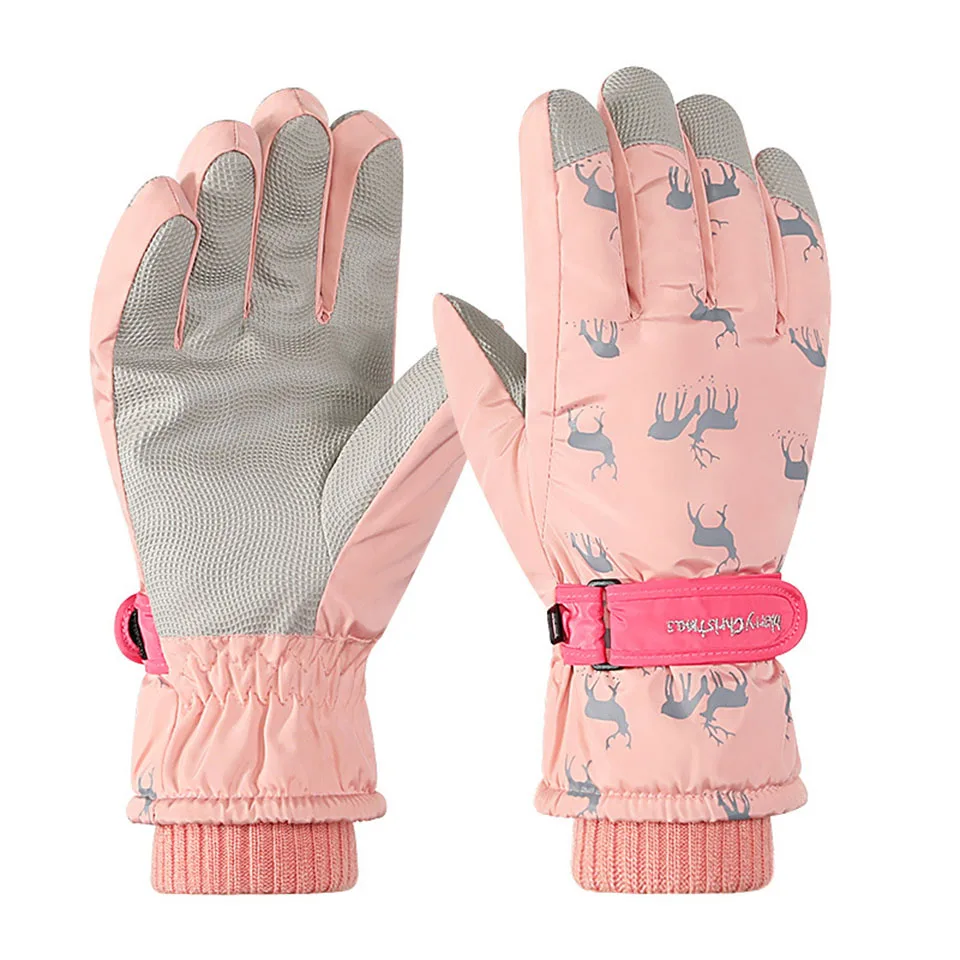 

GOBYGO Winter Ski Gloves Men Women Deep Warm Suede Lock Temperature Skin-friendly Comfortable Waterproof Outdoor Ski Gloves