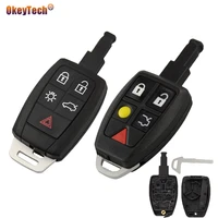 okeytech 5 buttons new style car remote key case shell cover fob for volvo c30 c70 xc90 v70 s60 v40 v50 insert blade replacement