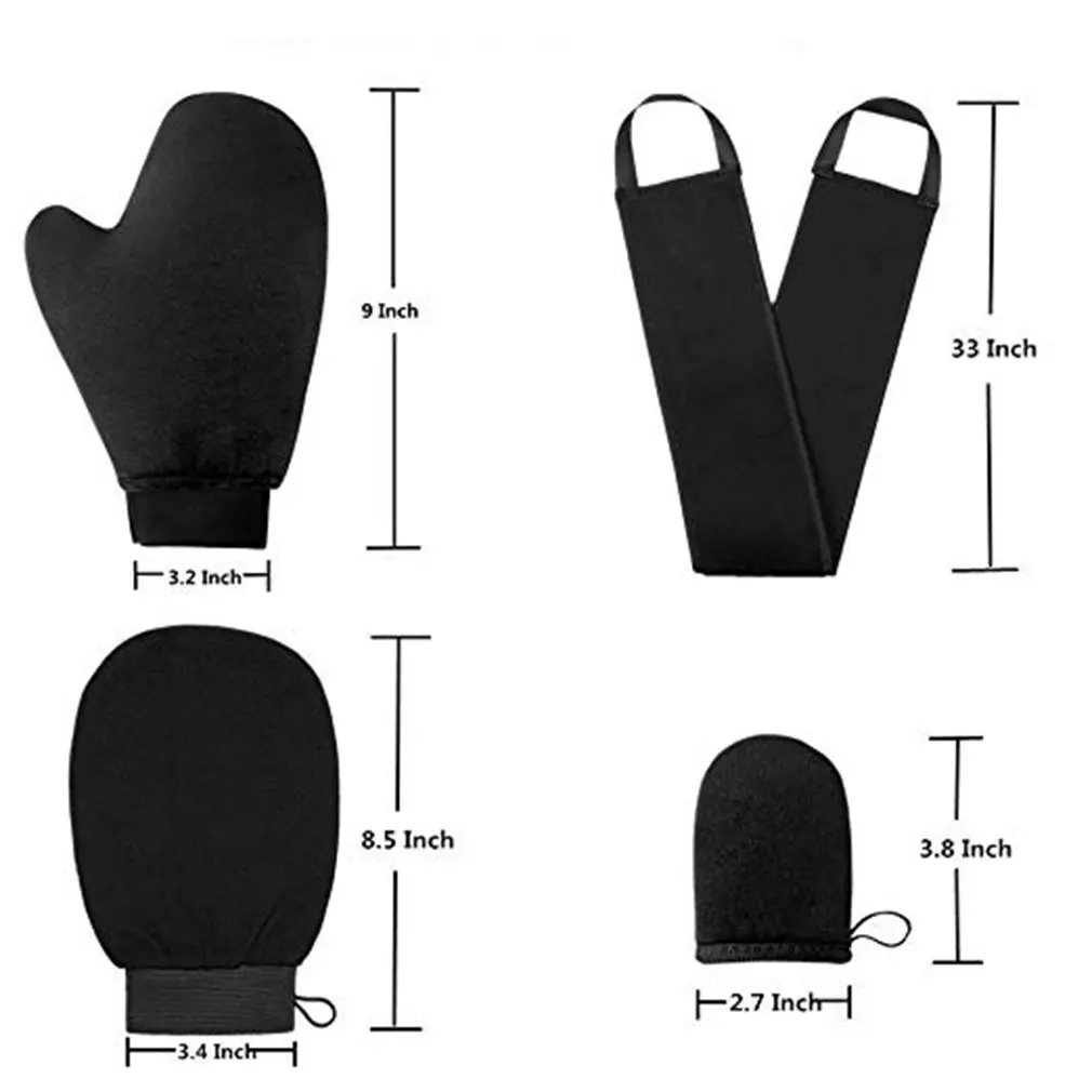 

4pcs Scrub Mitt Magic Peeling Glove Exfoliating Tan Removal Mitt Self Tanner Body Cleaning Cream Mousse Self Tan Applicator