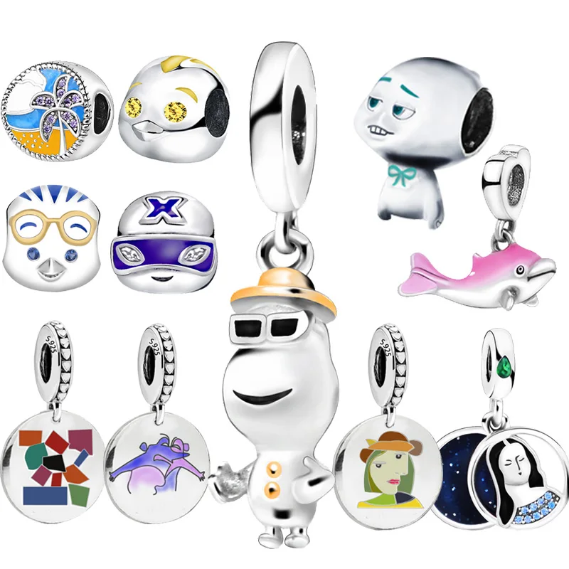 

925 Sterling Silver Classical Art Beads Sunny Beach Charm Spectacled Duck Pendants Fit Original Pandora Bracelets Women Jewelry
