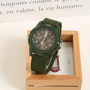 Fashion woven nylon strap military watch sports trend men's Quartz Watch Luminous watch Quartz watch  watches for women