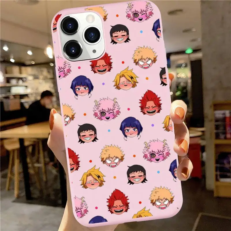

My Hero Academia anime Phone Case Candy Color for iPhone 6 7 8 11 12 s mini pro X XS XR MAX Plus custom protective funda