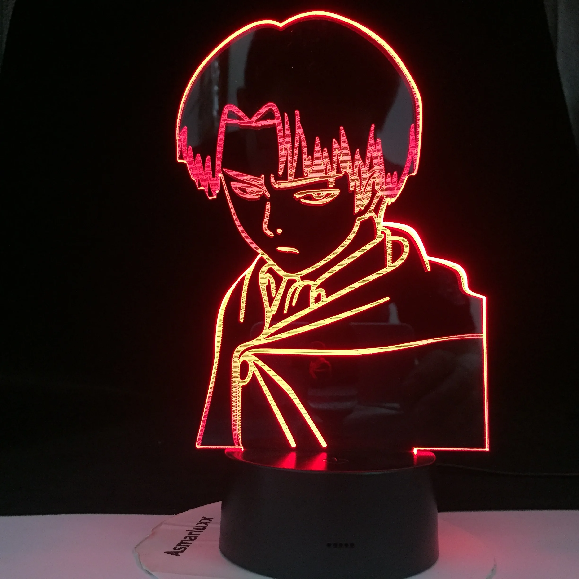 

Captain Levi Ackerman Figure 3d Led Night Light for Kids Child Bedroom Decor Nightlight Colorful Table Lamp Attack on Titan Gift