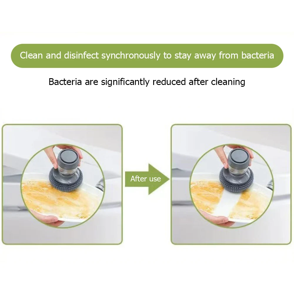 

Pot Washing Brush Soap Dispensing Palm Brush Washing Dish Brush Soap Pot Utensils Kitchen Cleaning Tools