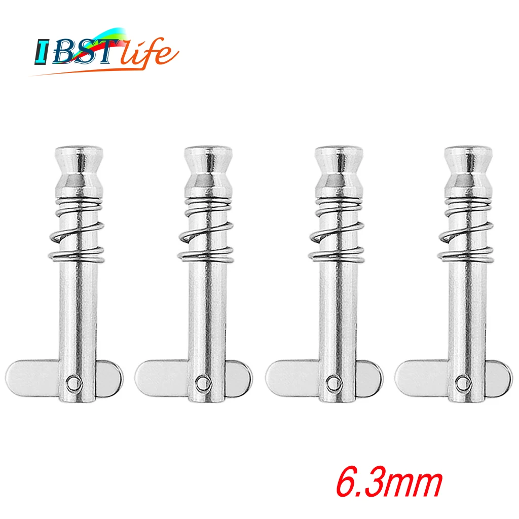 

4 шт. 6,3*42 мм 1/4 дюйма быстроразъемный штифт для лодки, Bimini, верхний, палубный шарнир, морская нержавеющая сталь 316