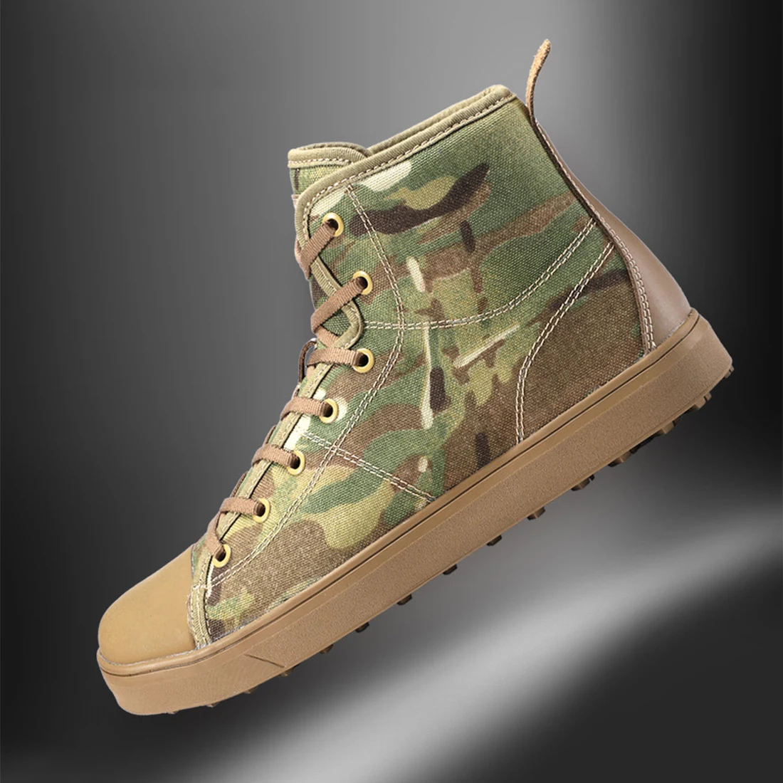 Workerkit Multi-Terrain Tactical Camo Boots V-Sole Mid-Top Outdoor Hunting Training Canvas Shoes