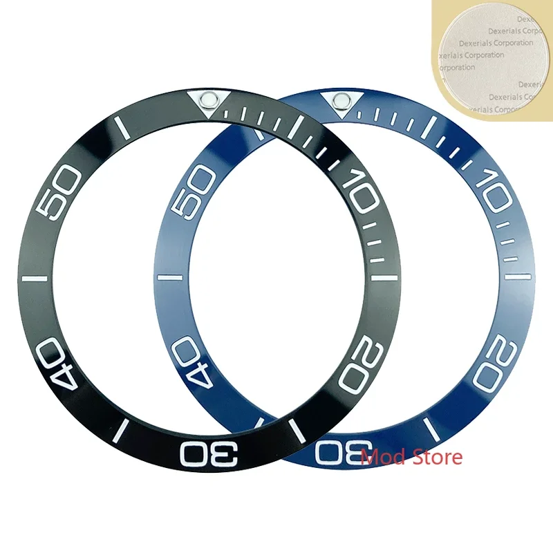 

NEW 38mm Blue/Black White Writing Ceramic Bezel Inserts Set For NEW CONQUEST Style SKX007/009 Diver Watch Parts Green Lumed Pip