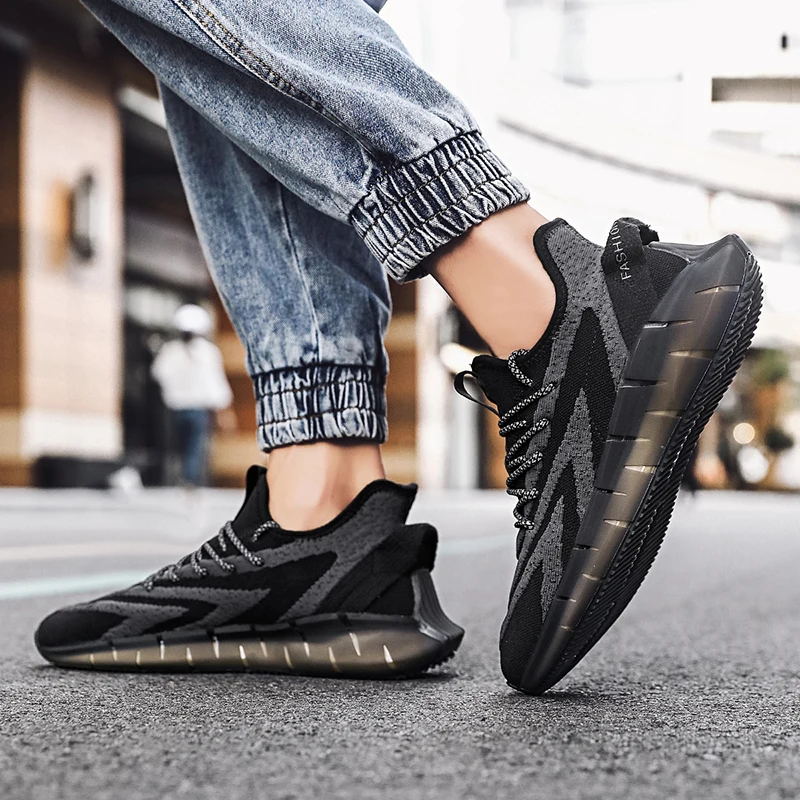 

Черные мужские кроссовки, Брендовые мужские кроссовки для бега, воздухопроницаемые мужские кроссовки из кожи, новые высококачественные сп...