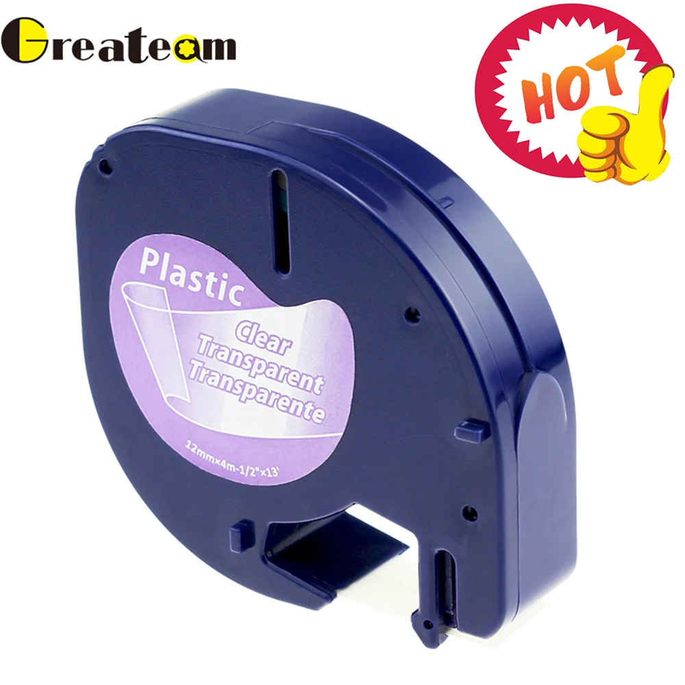 Greateam 91330 12267 91200 91201 12 мм черный на прозрачной для DYMO LetraTag пластиковая лента LT91201 91203 производитель Этикеток DYMO для LT-100H