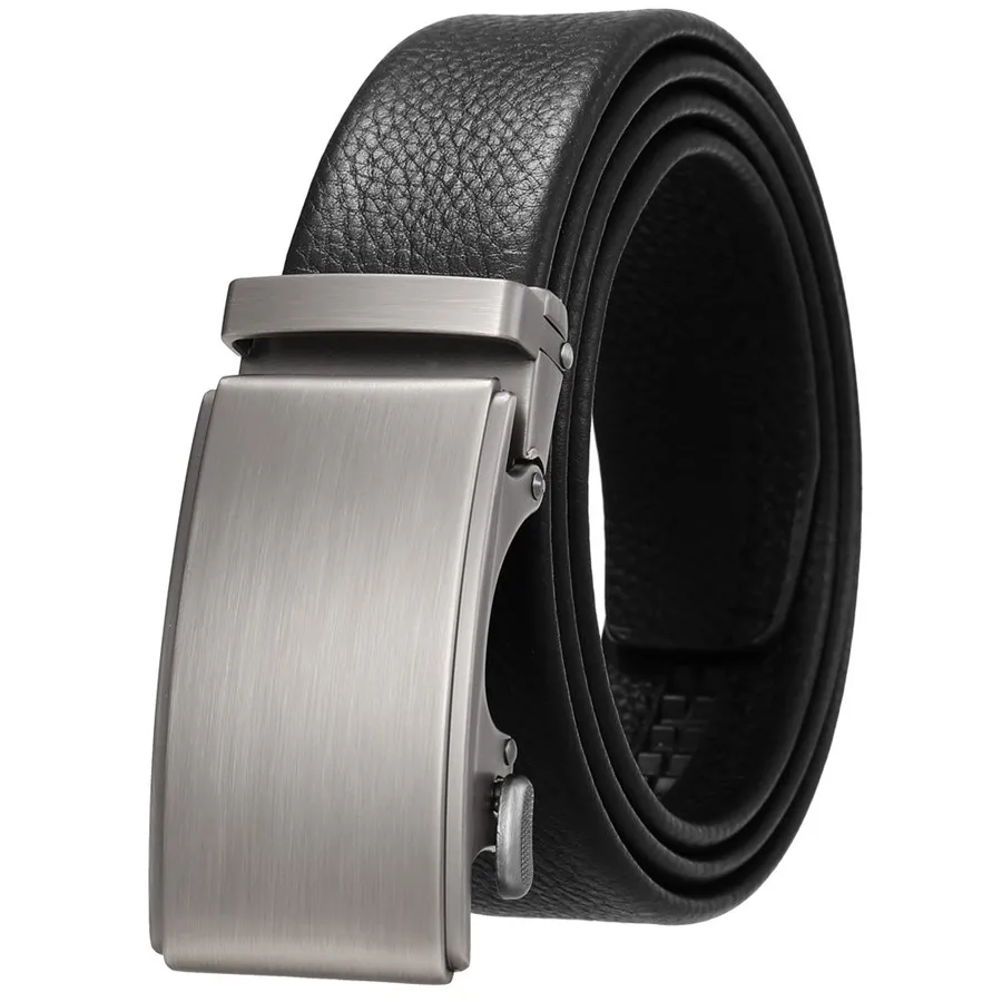 Men's Leather Ratchet Dress Belts with Automatic Buckle Strap for Men Male Waistband Width:3.5cm Length:110-125cm
