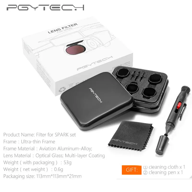 Фильтр для объектива PGYTECH 4 шт./компл. Комплект DJI Spark высокой четкости ND4 ND8 ND16 ND32