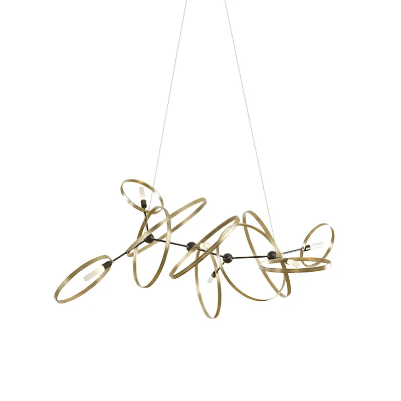 

Post modern creative simple metal ring decorative chandelier living room bedroom dining room lights designer Chandelier
