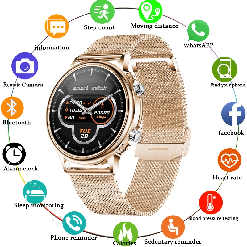 

New Men Smart Watch Women 360*360 HD Full touch Color Screen Sport Fitness Tracker Waterproof Smart Clock Ladies SmartWatch Men