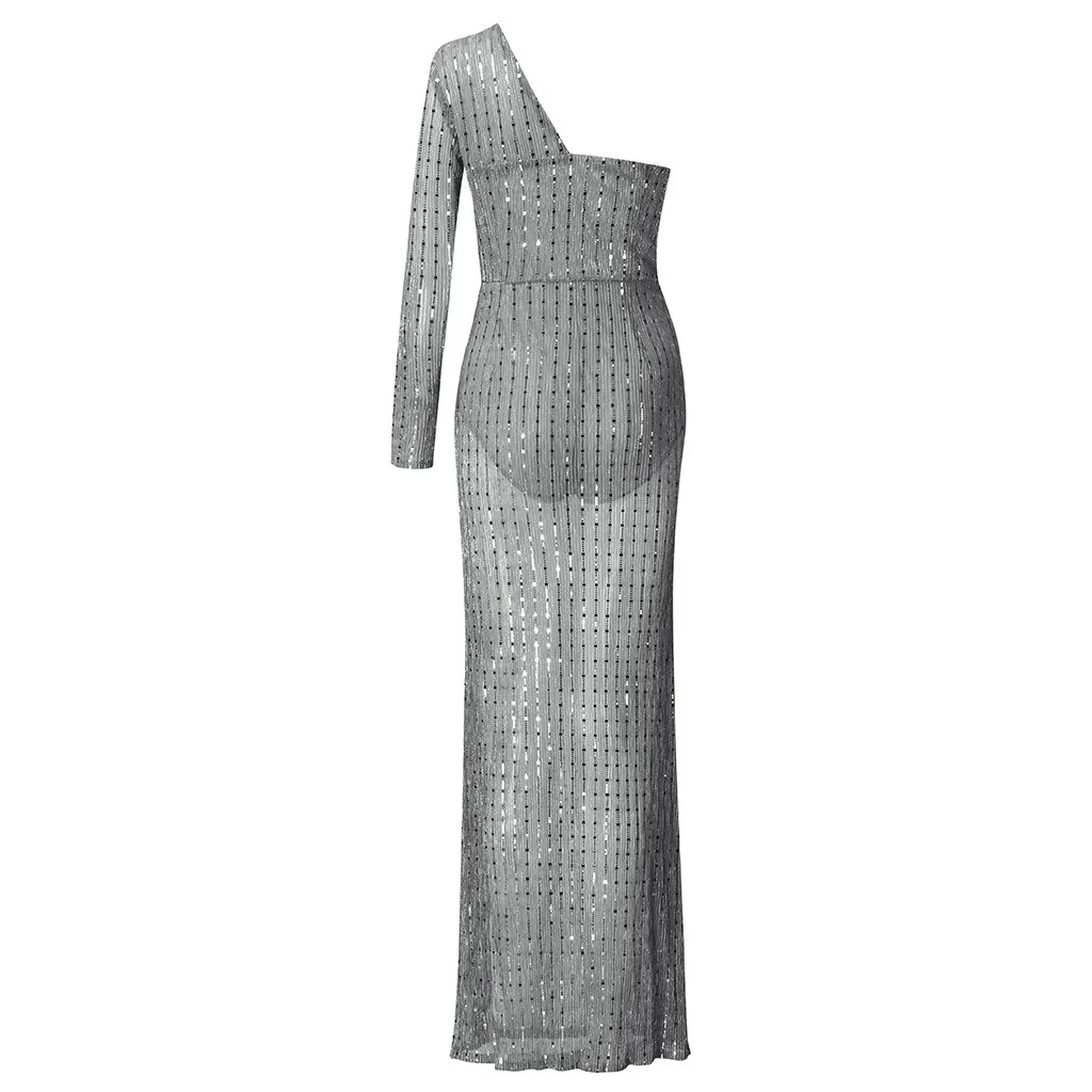 JAYCOSIN серебряное облегающее платье с блестками женское Vestidos 2019 сексуальное