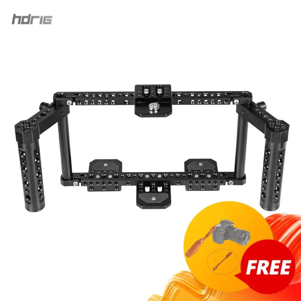 Câmera com Dupla Kit de Gaiola Hdrig Universal Monitor Queijo Alças Aperto Câmera Gaiola Equipamento Fotografia Acessórios 7