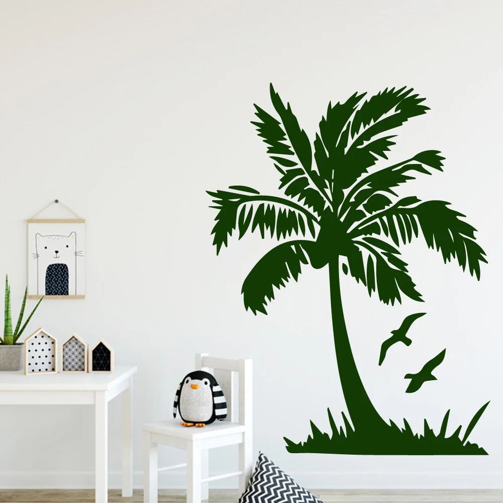 Бесплатная доставка кокосовые съемные настенные наклейки из ПВХ для детской