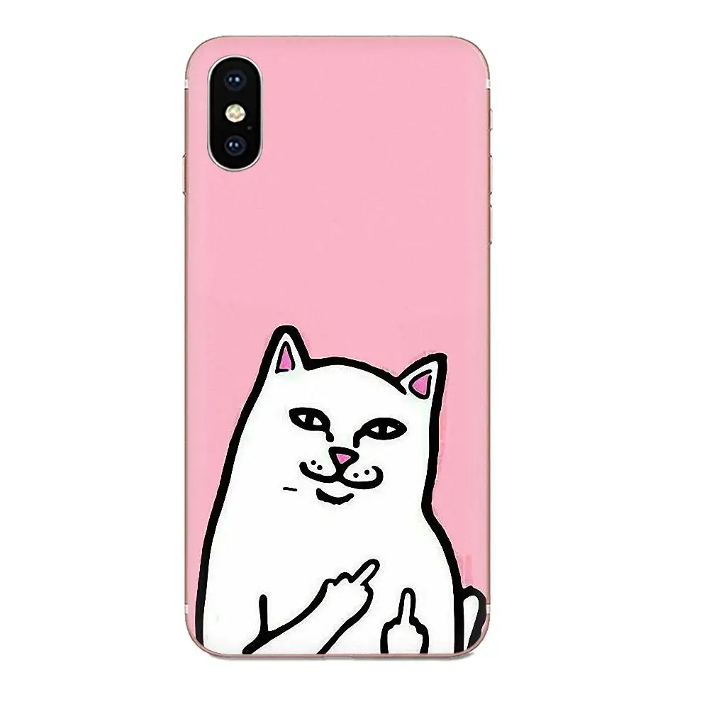 For Xiaomi Mi3 Mi4 Mi4C Mi4i Mi5 Mi 5S 5X 6 6X 8 SE Pro Lite A1 Max Mix 2 Note 3 4 Coque Shell Middle Finger Cat | Мобильные