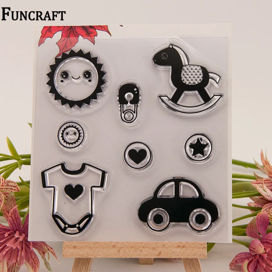 1 лист мультяшный автомобиль Троянский конь на рубашку сердце солнце звезда