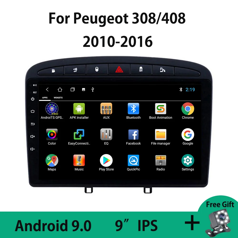 

Android 9.0 GPS Navigation Car Radio For Peugeot 308 408 2010-2016 Wifi Multimedia Video Player Mirror Link Wifi NO DVD Canbus