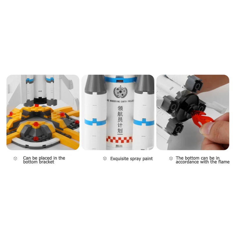 

Original KAZI small particle astronaut plan carrier rocket children's birthday gift assembled building blocks educational toys