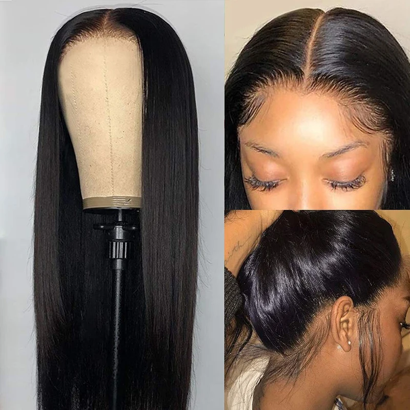 18 inch Straight Wig 4x1 Lace Front Wigs Straight Hair Brazilian Human Hair Wigs For Black Women Pre Plucked With Natural Color