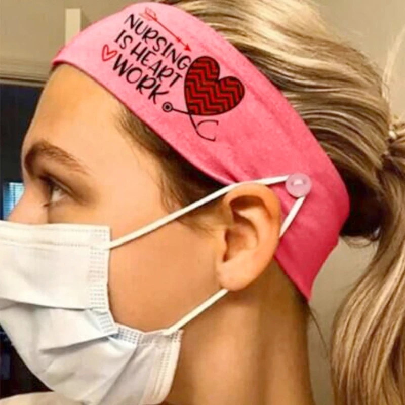 Унисекс с принтом медсестры повязка на голову пуговице Красивая стетоскоп