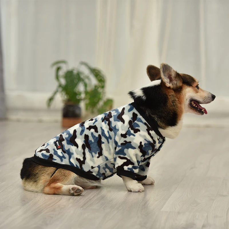 Одежда для собак флисовая камуфляжная куртка пальто модная одежда на липучке