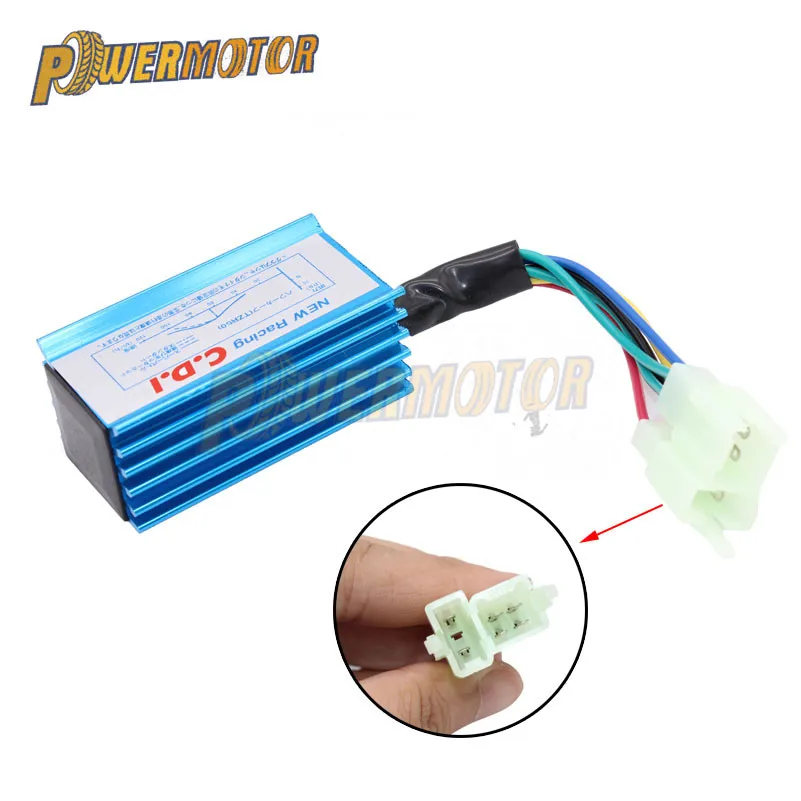 Мощный двигатель квадратная вилка 6 контактный AC Racing CDI Алюминий для 150cc 200cc 250cc Roketa