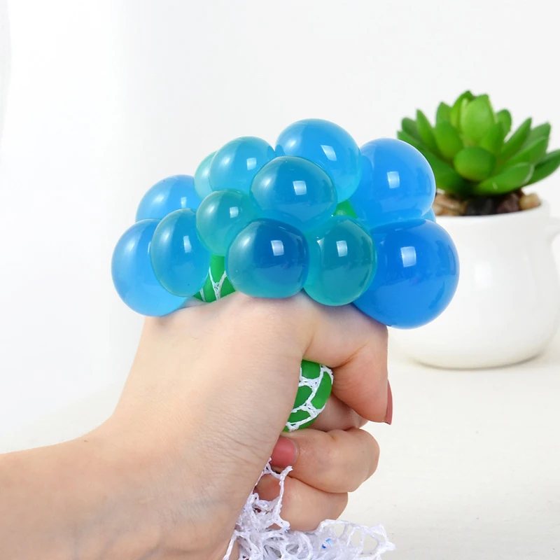 

Anti Stress Face Reliever Grape Ball Squishy Mesh Autism Mood Squeeze Relief Healthy Cute Toy For Children Fidget Toys Juguetes