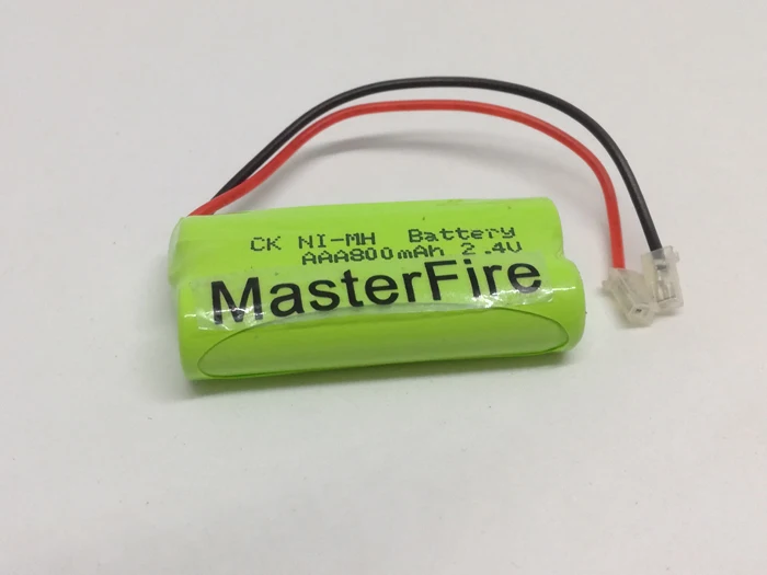 

MasterFire Original 2x AAA 2.4V 800mAh Ni-MH Rechargeable Battery Cell NiMH Batteries Pack With Plugs For Cordless Phone