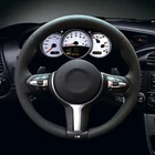 Черная искусственная кожа Чехол рулевого колеса автомобиля для BMW M3 M4 2014-2016 F33 428i 2015 F30 320d 328i 330i 2016