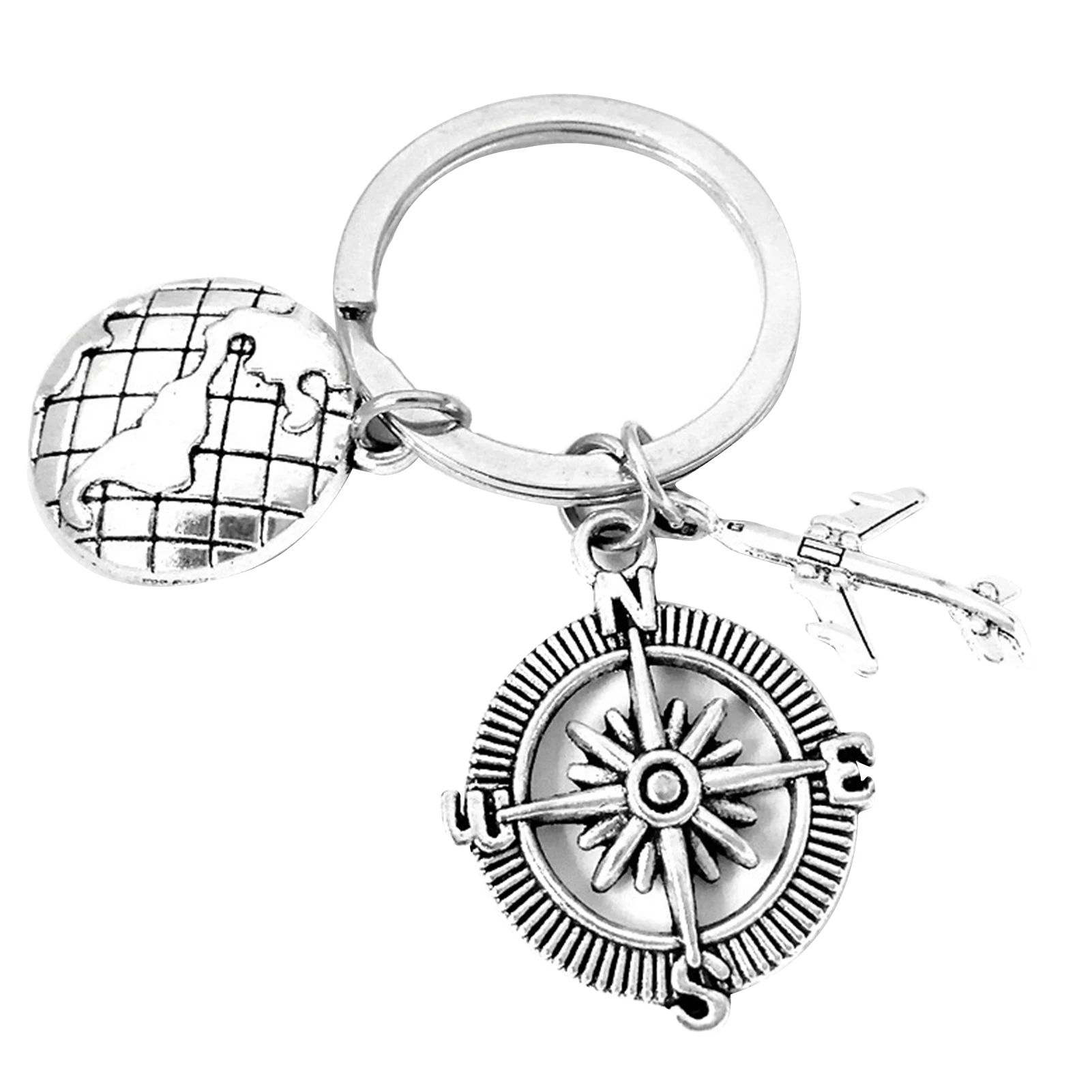 Брелок для ключей с компасом самолетом земли подарок на выпускной|Пряжки и