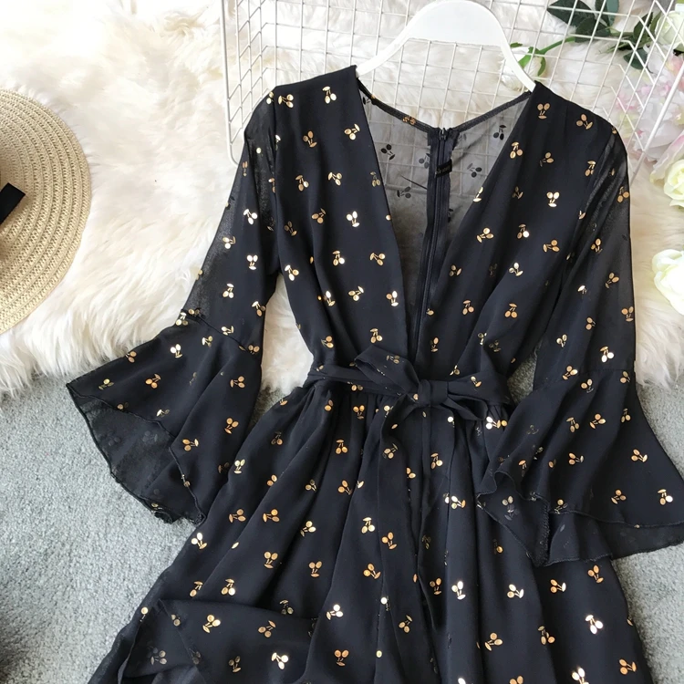 Женский пляжный комбинезон Smlinan шифоновый красный с широкими штанинами вечерние