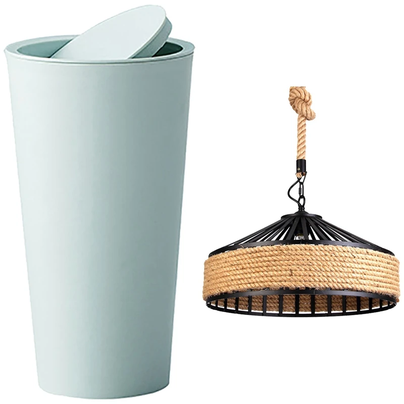 

1 шт. автомобильный мусорный бак с винтажным креативным подвесным светильником и абажуром из пеньковой веревки